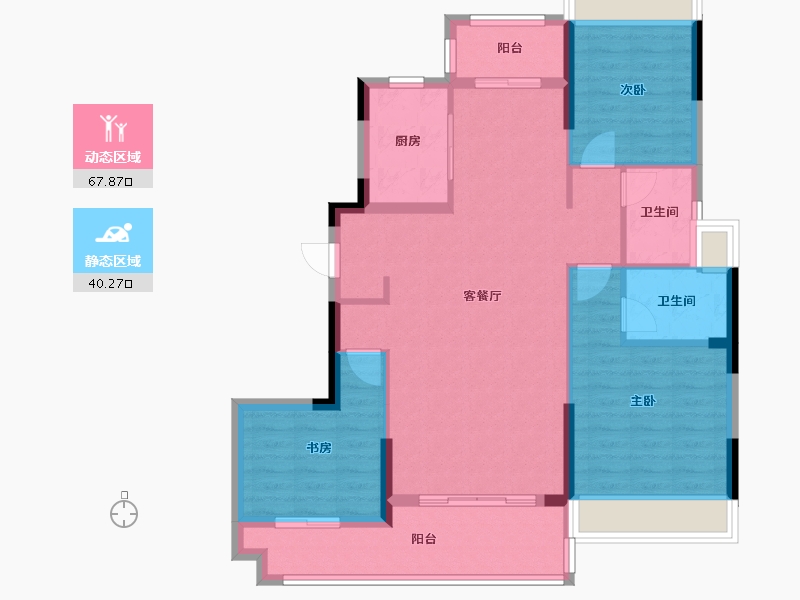 湖北省-黄石市-观澜府-102.06-户型库-动静分区