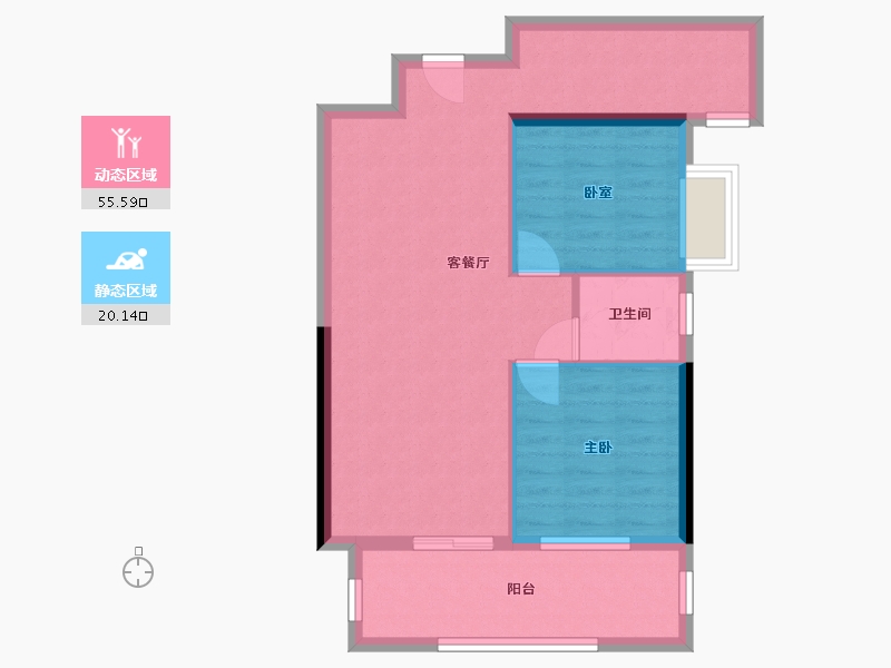 广西壮族自治区-南宁市-凤岭学府-60.66-户型库-动静分区