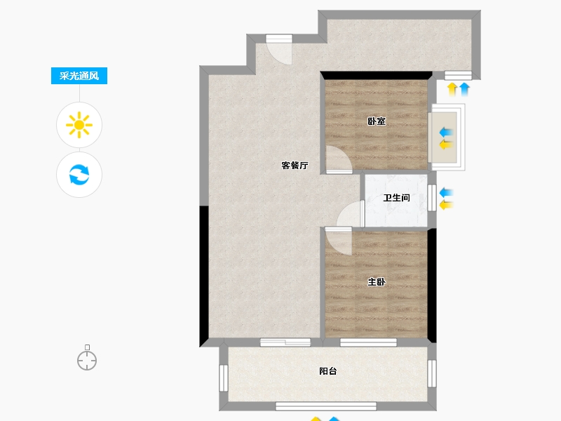 广西壮族自治区-南宁市-凤岭学府-60.66-户型库-采光通风