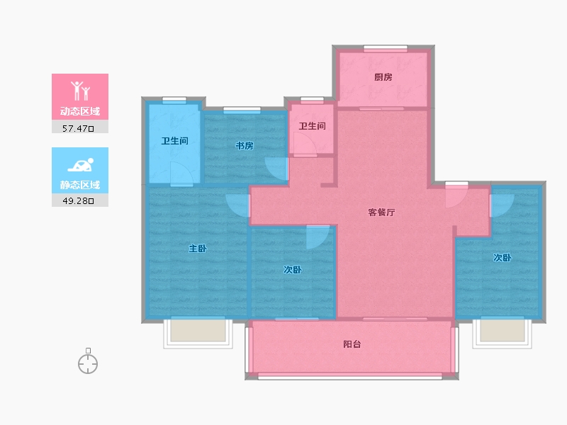 浙江省-绍兴市-中南天樾-100.80-户型库-动静分区