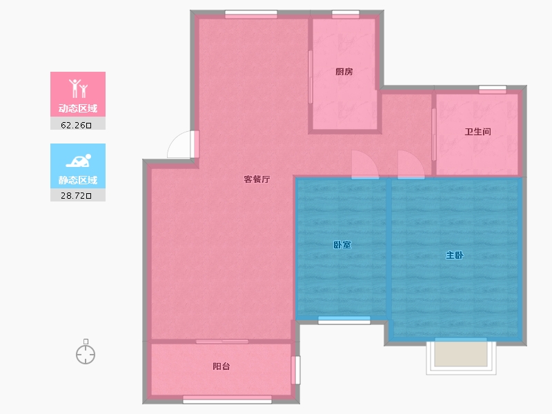 上海-上海市-春申万科假日风景畹町路99弄A-76.80-户型库-动静分区