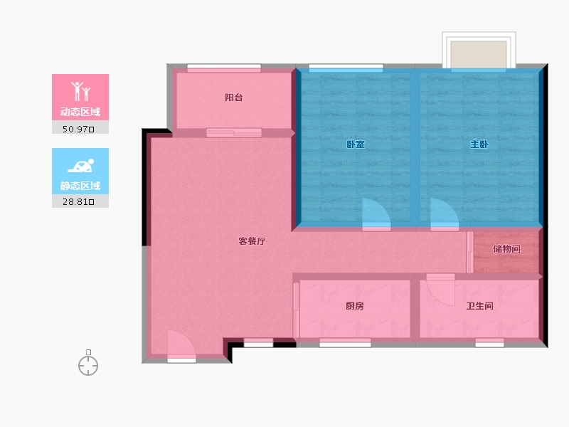 江西省-南昌市-楞上雅苑D区-70.40-户型库-动静分区