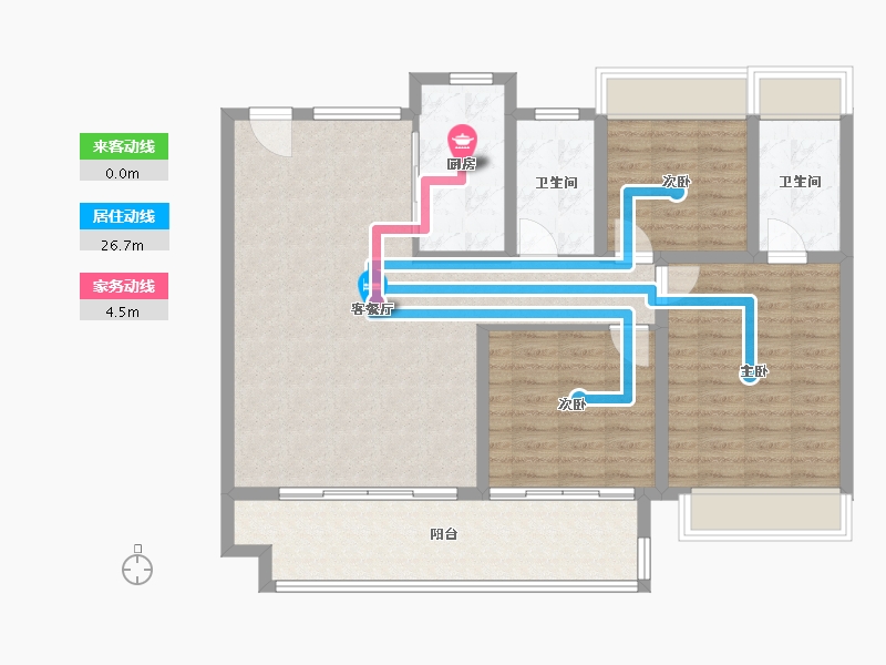 江苏省-宿迁市-富园玖誉府-105.01-户型库-动静线