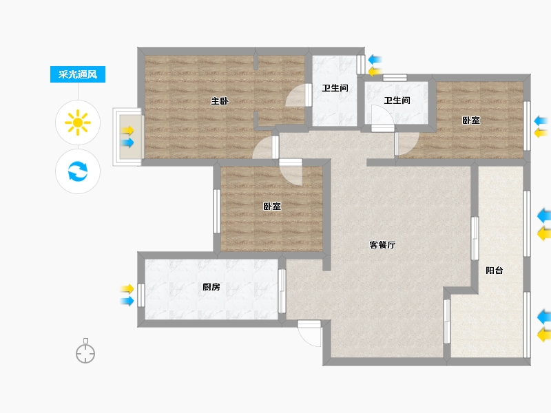 贵州省-毕节市-香蜜欧城1期-120.00-户型库-采光通风