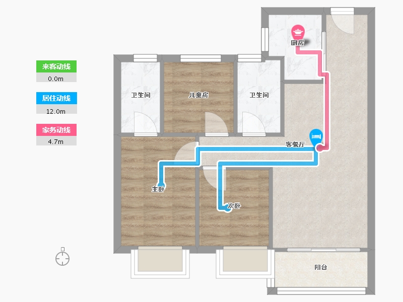 福建省-龙岩市-远洋山水-67.05-户型库-动静线