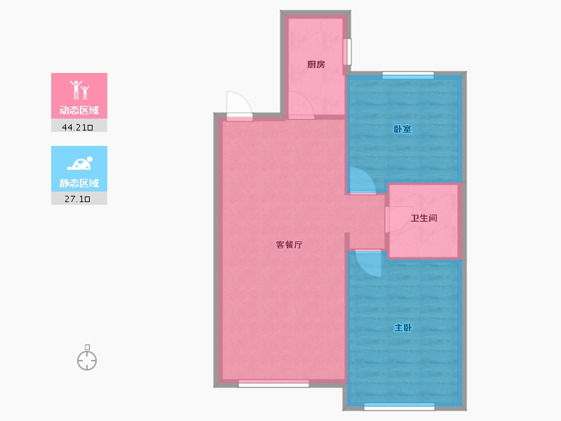 黑龙江省-哈尔滨市-保利观澜-71.20-户型库-动静分区