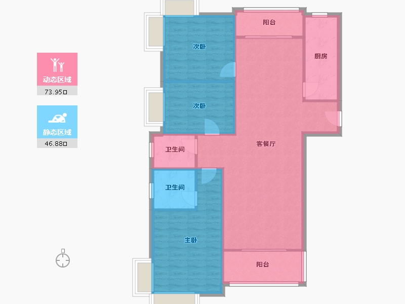 江苏省-南京市-天秀湾花园-西区-108.00-户型库-动静分区