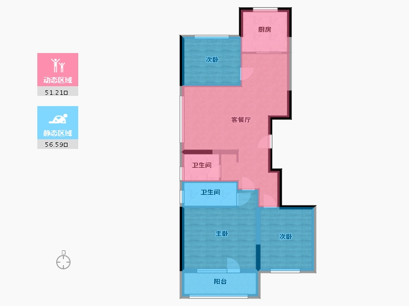 山东省-烟台市-日升山水苑-97.00-户型库-动静分区