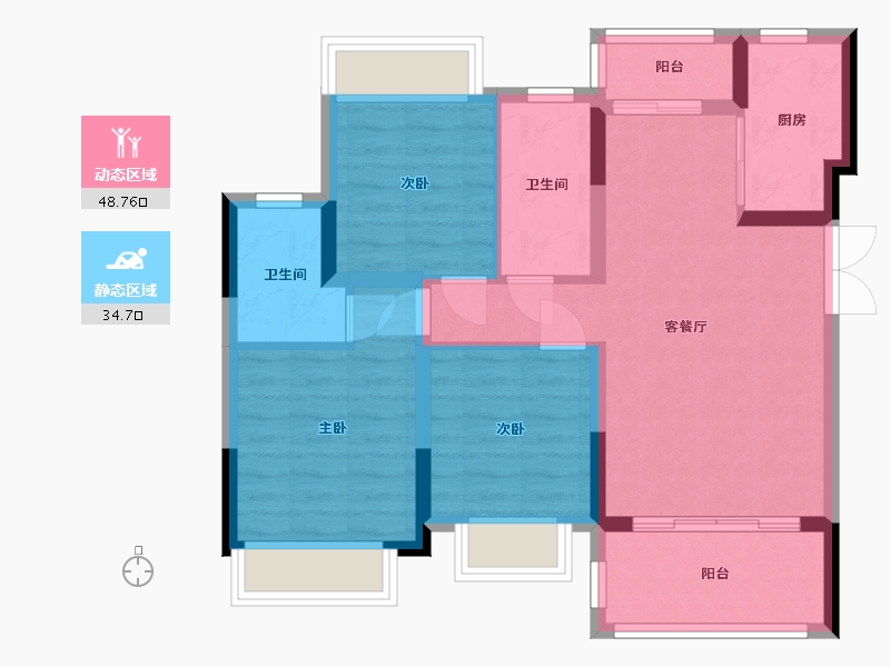 重庆-重庆市-御景国际-77.89-户型库-动静分区