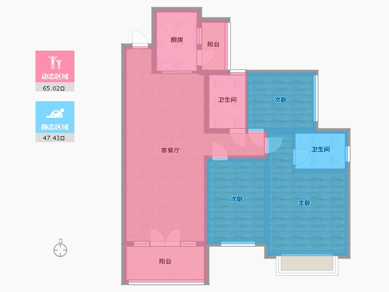 河北省-石家庄市-恒大御景半岛-109.76-户型库-动静分区