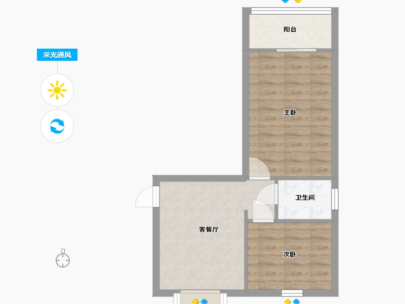 陕西省-西安市-西京社区-北区-42.90-户型库-采光通风