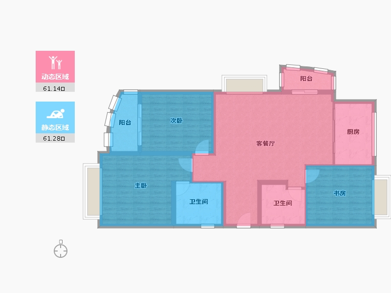 上海-上海市-新湖青蓝国际-112.80-户型库-动静分区