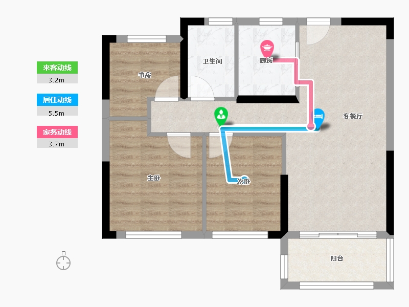 湖南省-长沙市-通号岭绣苑-68.00-户型库-动静线