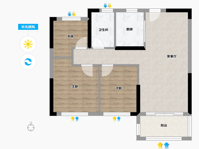 湖南省-长沙市-通号岭绣苑-68.00-户型库-采光通风