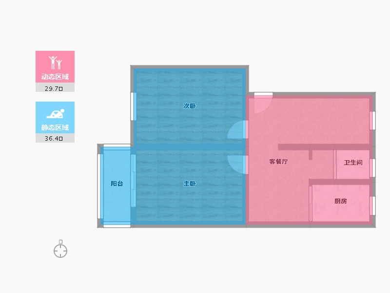 安徽省-合肥市-省邮电管理局宿舍(蒙城路)-74.00-户型库-动静分区