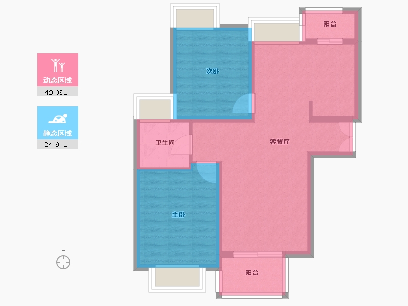 上海-上海市-金沙雅苑-73.00-户型库-动静分区