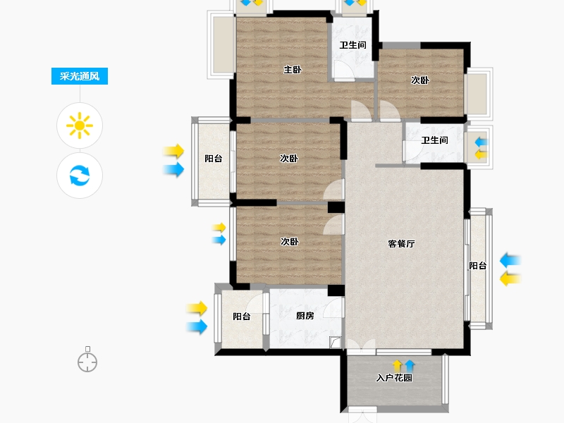 江苏省-南京市-大儒世家花园(一区)-115.20-户型库-采光通风