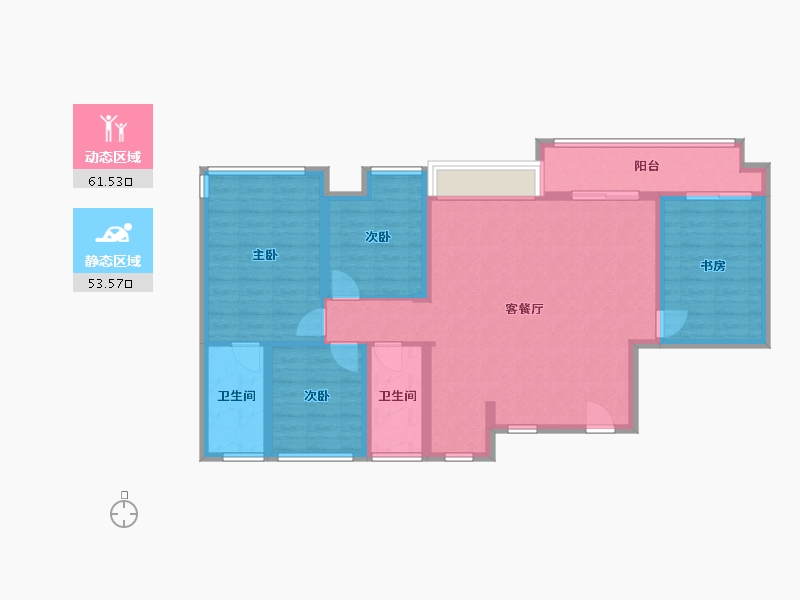 贵州省-黔南布依族苗族自治州-中南菩悦春山居-96.00-户型库-动静分区