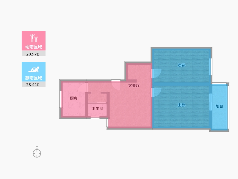 北京-北京市-建明里社区-61.00-户型库-动静分区