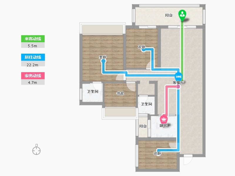 贵州省-毕节市-西城花园-92.80-户型库-动静线