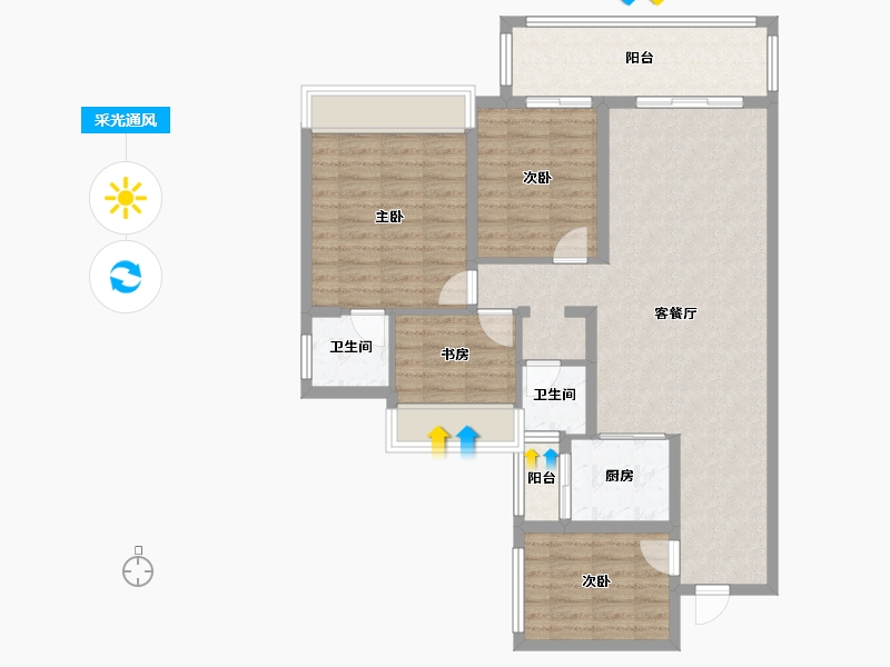 贵州省-毕节市-西城花园-92.80-户型库-采光通风