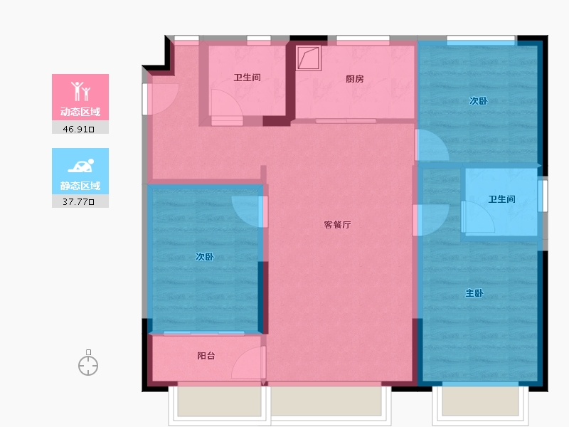 天津-天津市-保利和光尘樾-98.00-户型库-动静分区