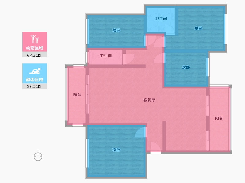 湖南省-郴州市-玉泉新城-100.80-户型库-动静分区