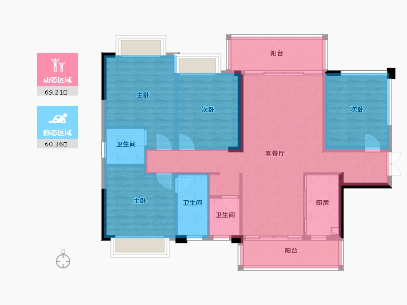 广西壮族自治区-河池市-盛景明都-102.40-户型库-动静分区