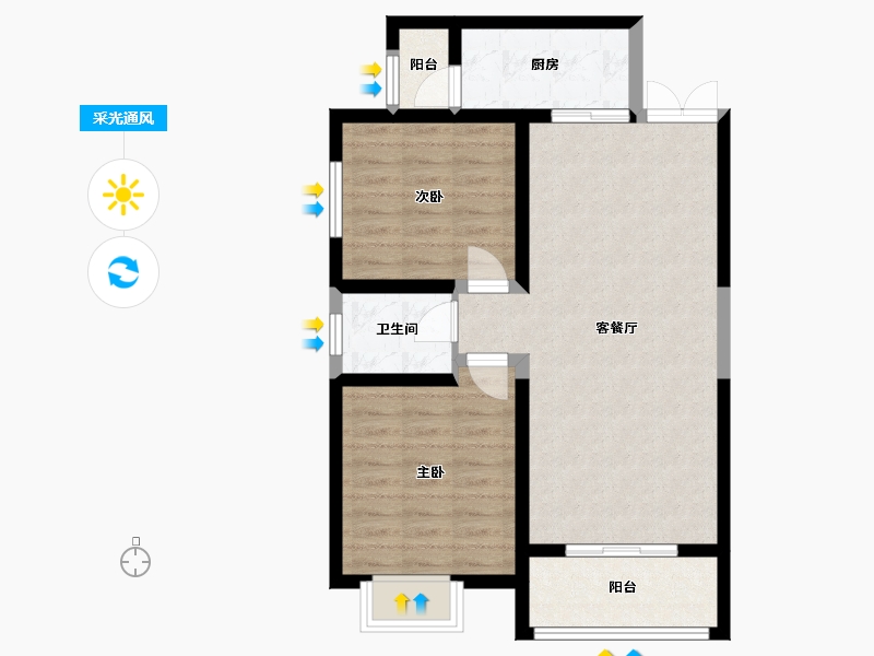 陕西省-咸阳市-幸福家园-79.90-户型库-采光通风