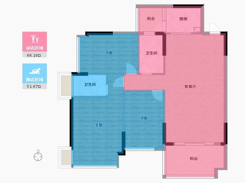 广东省-汕尾市-天明熙龙湾-95.20-户型库-动静分区