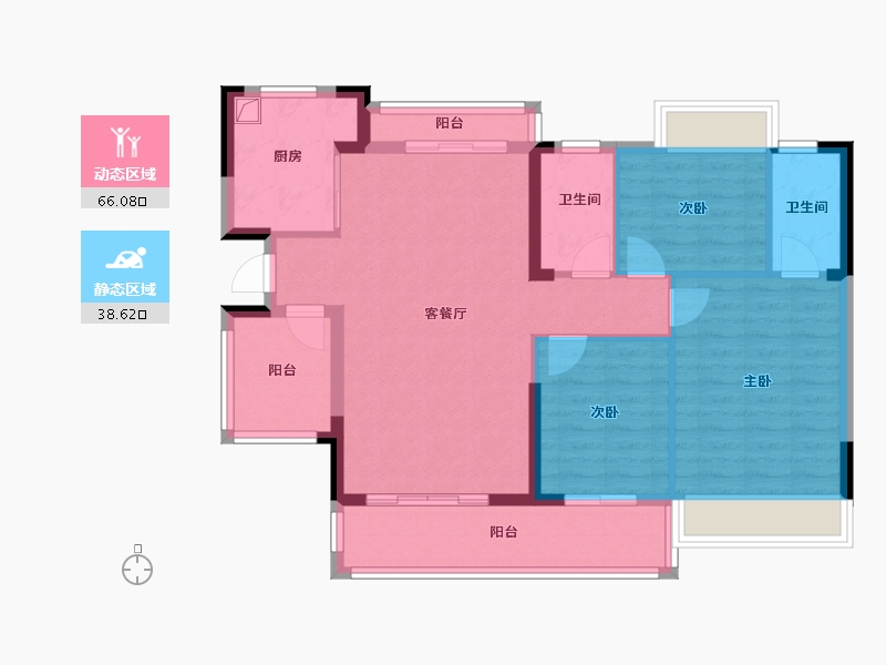 广东省-江门市-御锦珑湾6期-96.00-户型库-动静分区