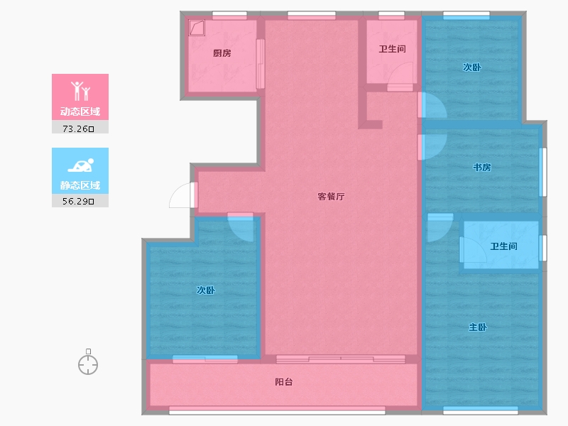 河北省-石家庄市-颐和新城尚城小区-129.60-户型库-动静分区