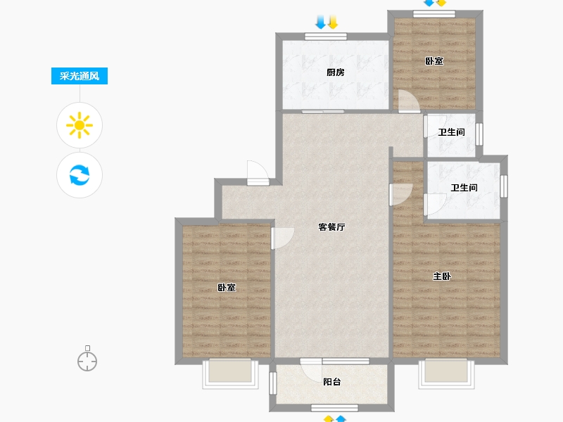 山东省-青岛市-空港澜庭美地-A区-115.29-户型库-采光通风