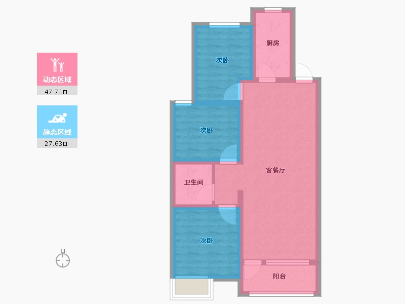 河北省-唐山市-金泉都会-83.20-户型库-动静分区