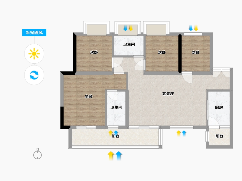 重庆-重庆市-江山月-94.24-户型库-采光通风