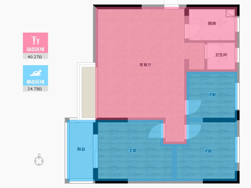 河南省-郑州市-山顶裕祥园-77.60-户型库-动静分区