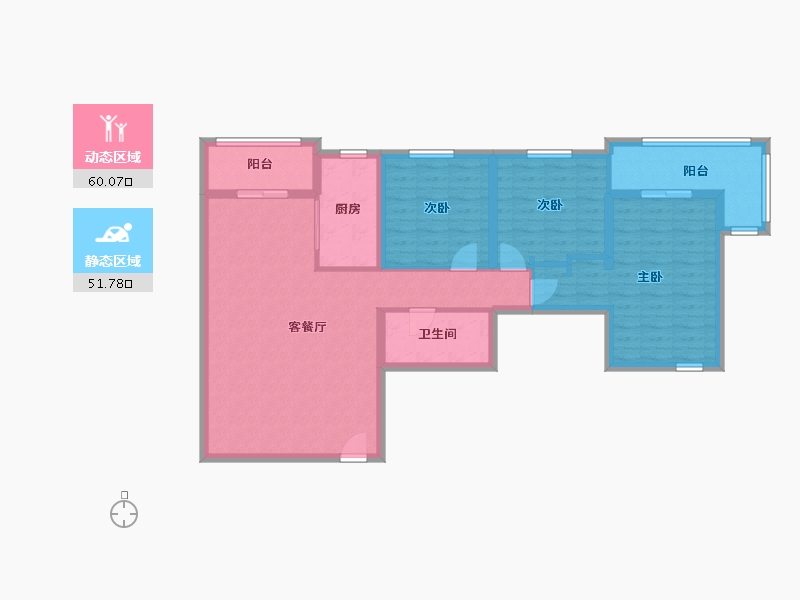 北京-北京市-望京西园(一区)-98.40-户型库-动静分区