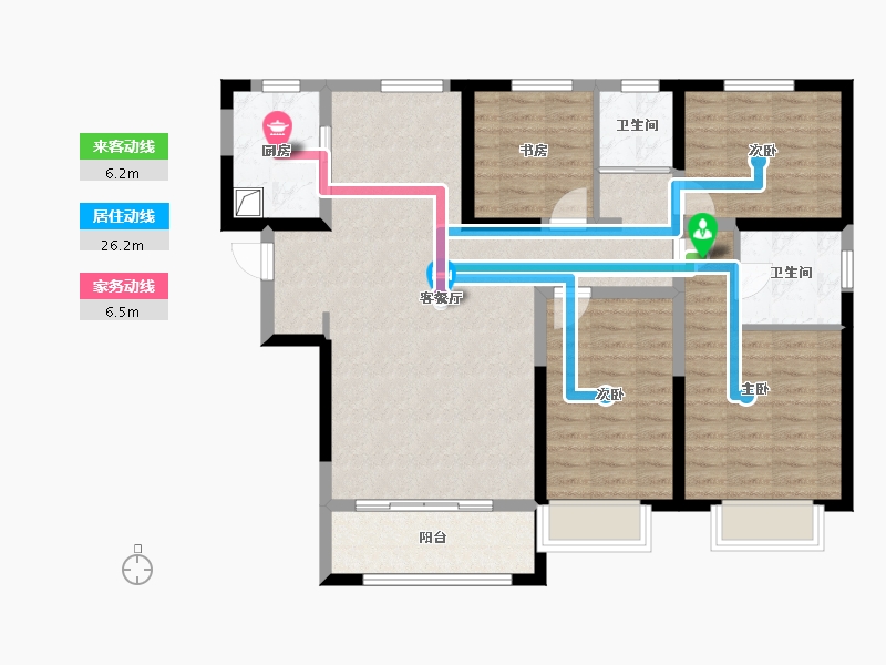 陕西省-榆林市-西港·锦天城-120.00-户型库-动静线