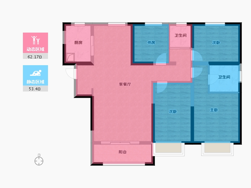 陕西省-榆林市-西港·锦天城-120.00-户型库-动静分区