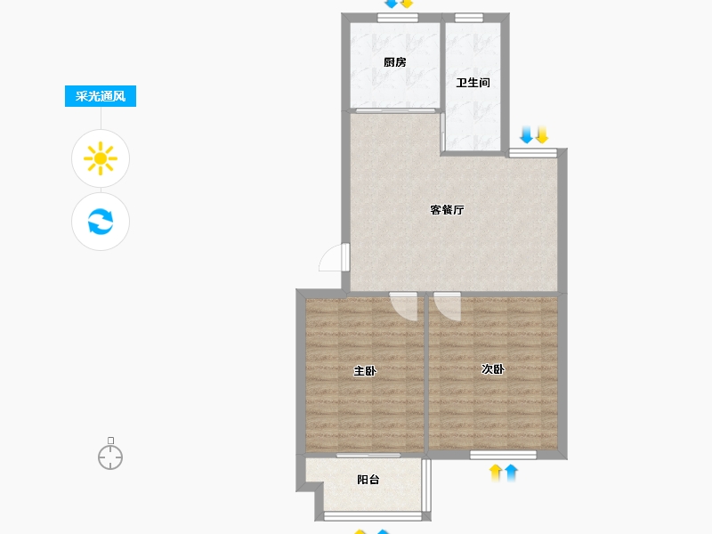 江苏省-盐城市-清华学仕园-78.00-户型库-采光通风