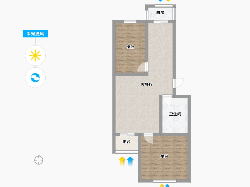 北京-北京市-新园小区-68.80-户型库-采光通风