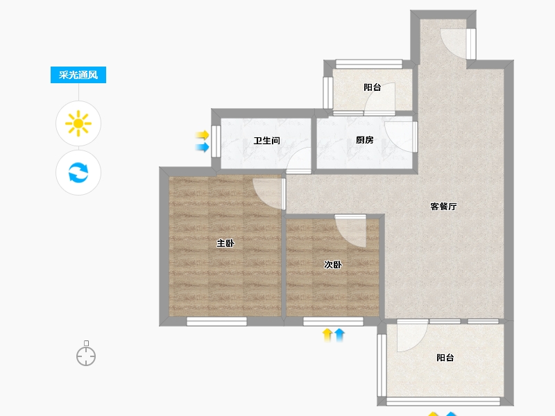 四川省-成都市-龙城国际-62.59-户型库-采光通风