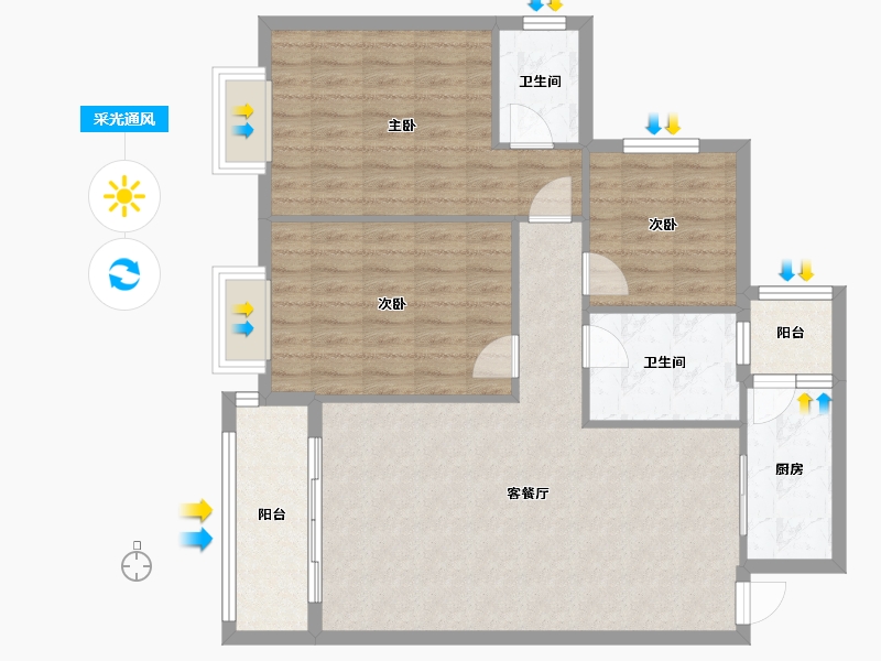 湖北省-孝感市-红光银都智慧城-97.60-户型库-采光通风