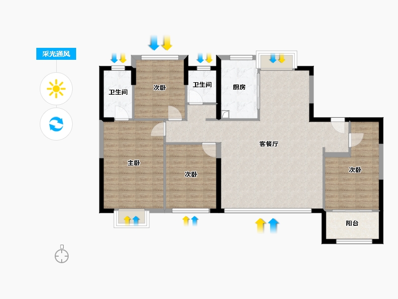 福建省-厦门市-建发五缘橖月-114.40-户型库-采光通风