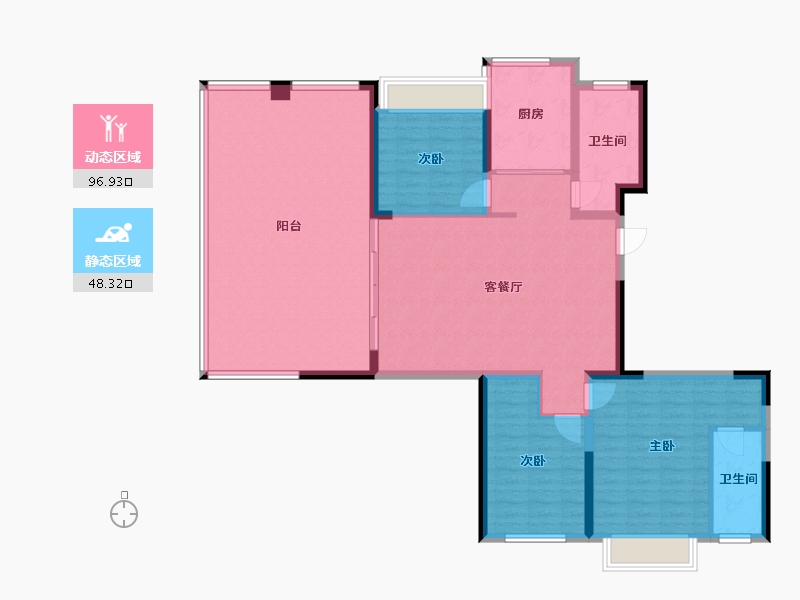 湖南省-常德市-桃誠1号-110.40-户型库-动静分区