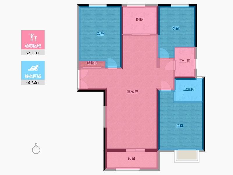 陕西省-榆林市-金柳香堤小区-97.17-户型库-动静分区