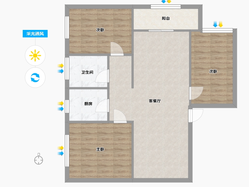 广东省-珠海市-联艺新居-82.92-户型库-采光通风