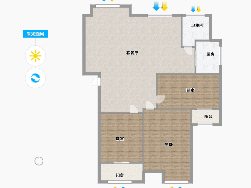 山东省-临沂市-冠亚星城-143.20-户型库-采光通风