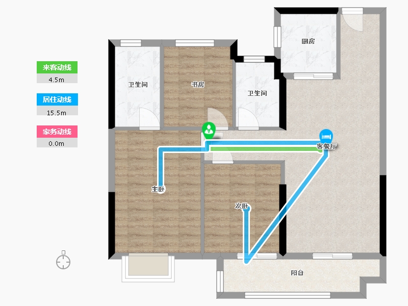 湖北省-武汉市-依云水岸-89.67-户型库-动静线