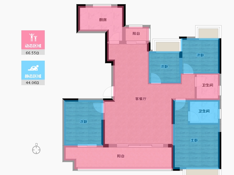 江西省-南昌市-江投中鼎璟宸云府-106.06-户型库-动静分区